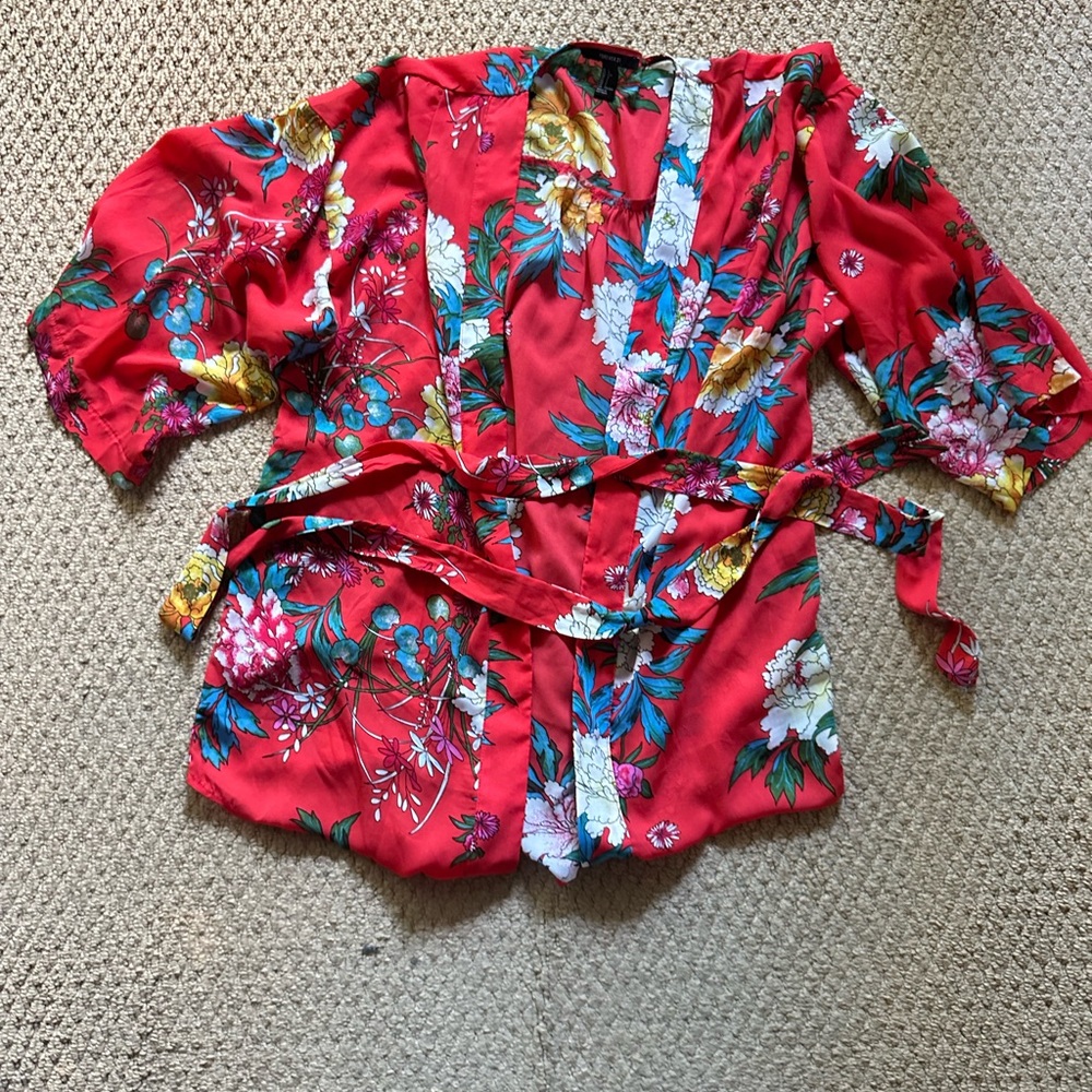 Forever 21 Red Floral Top